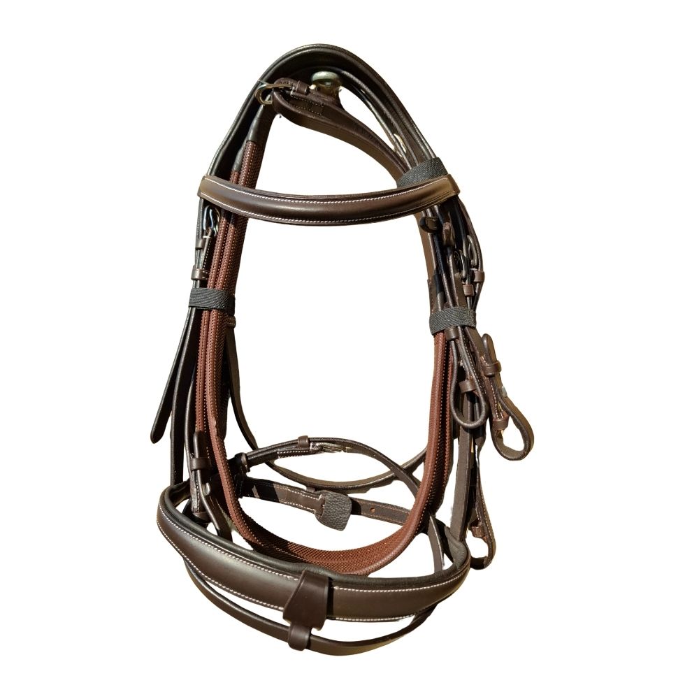 Grandeur Glory Show Bridle Brown Cob leather horse bridle