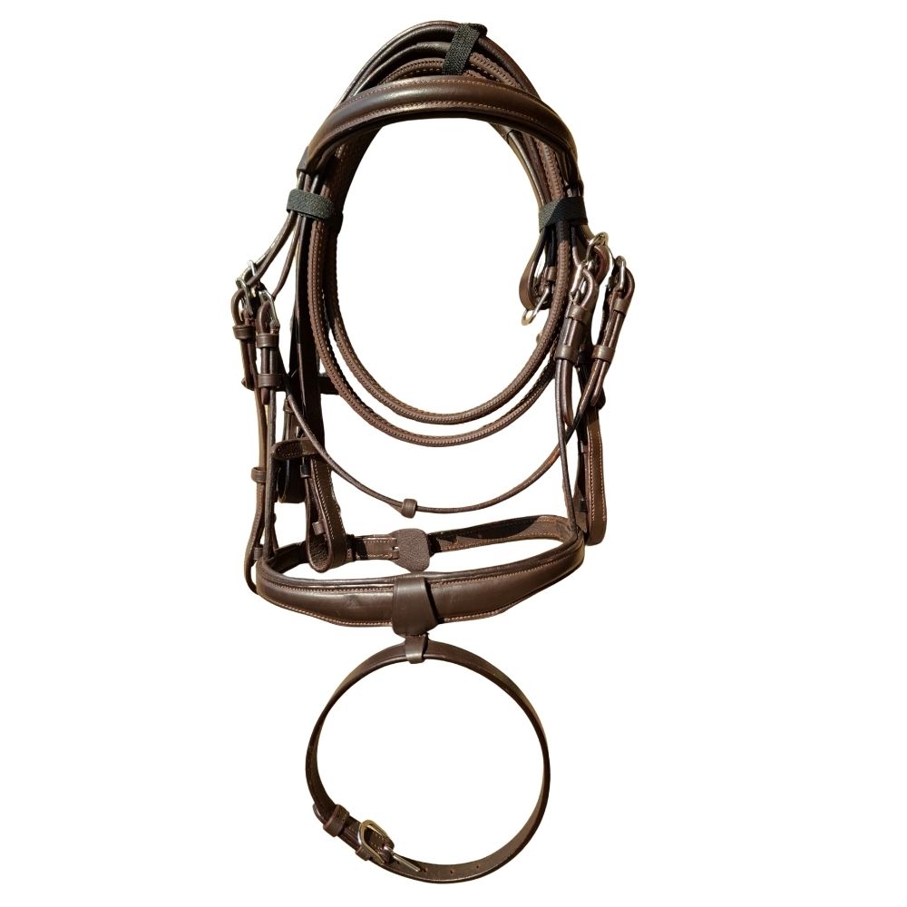 Grandeur Plain Show Bridle Black Brown Pony leather horse bridle