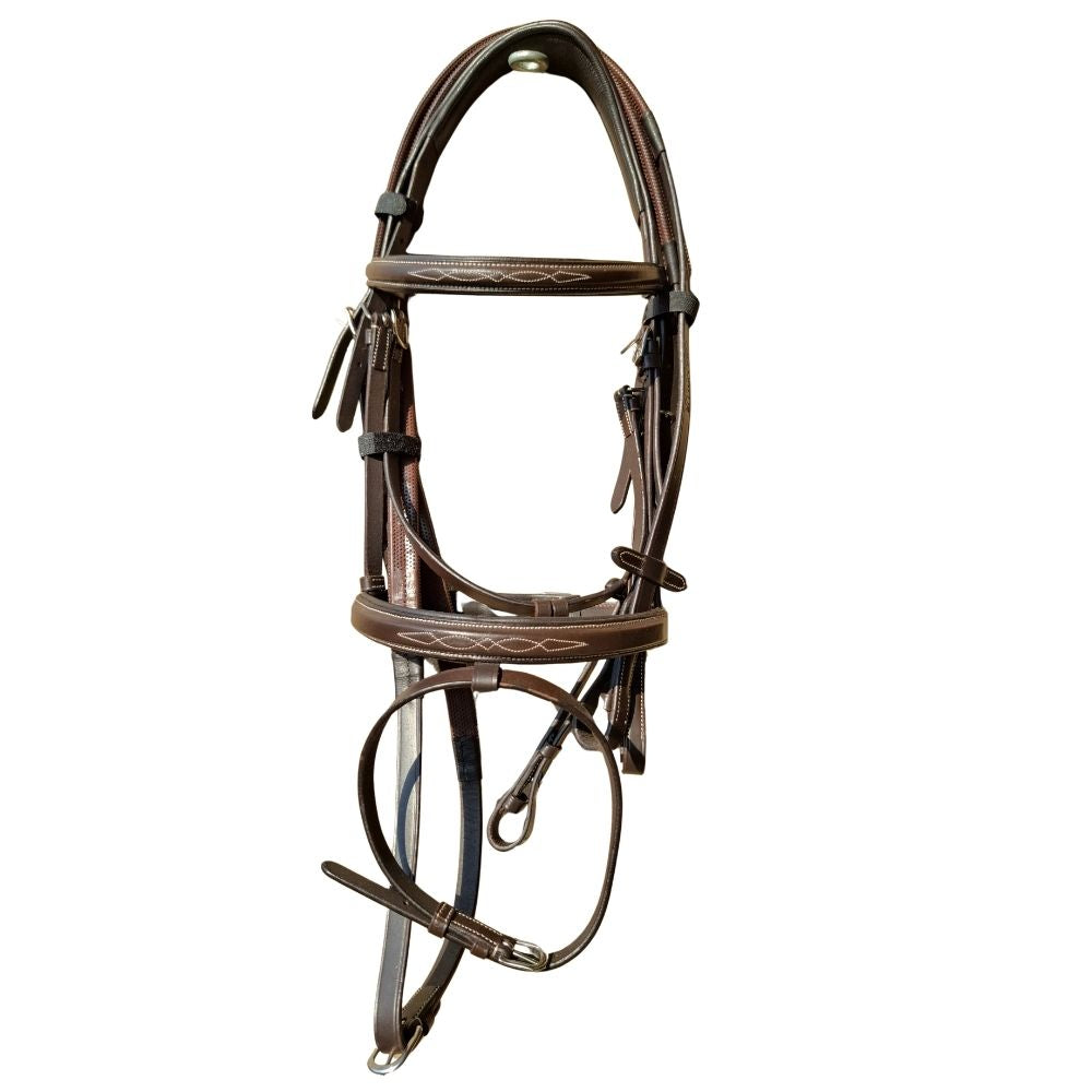 Grandeur Splendour SQ Raised Bridle Brown Full leather horse bridle