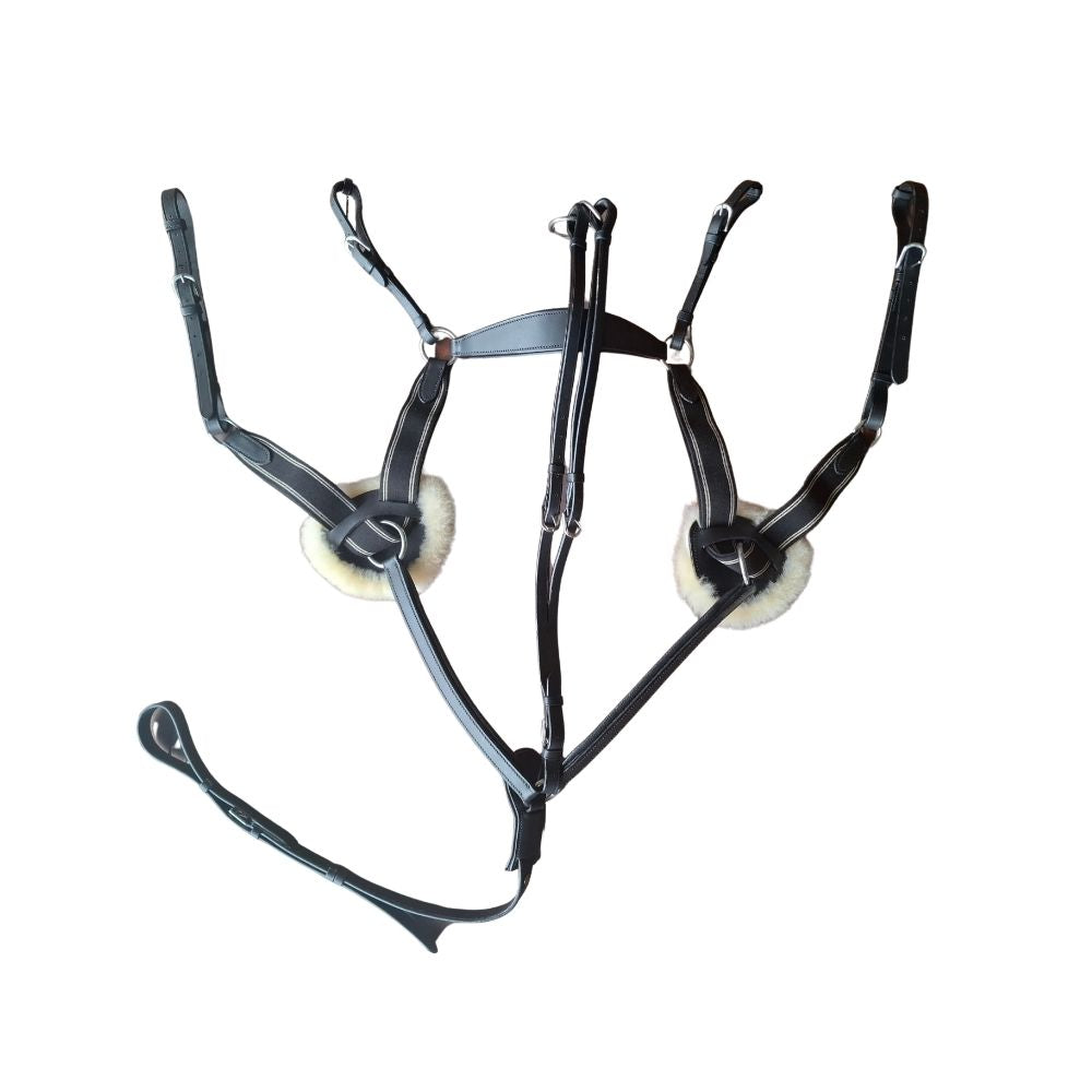 Grandeur Breastplate & Martingale Black Cob horse breastplate and martingale