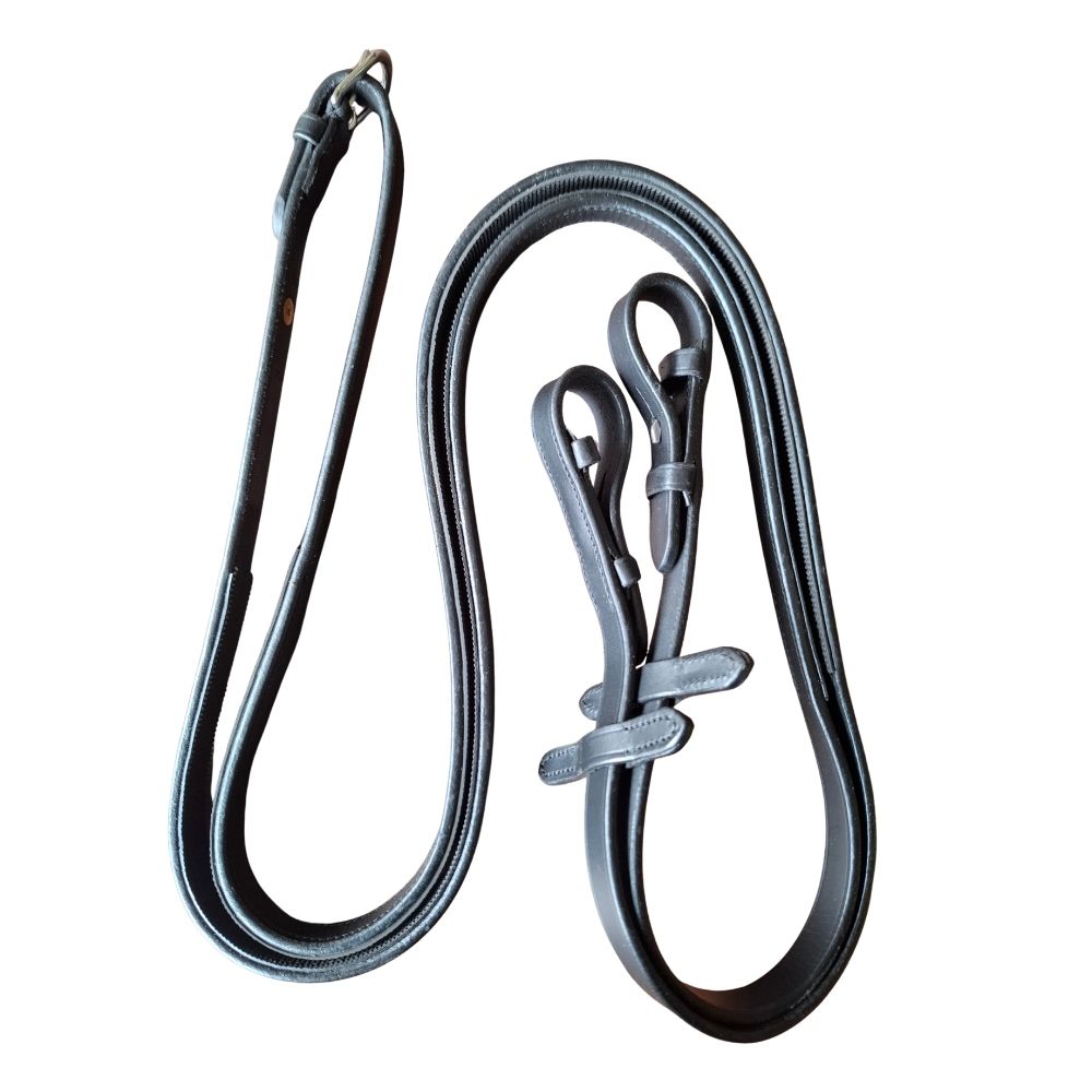 Grandeur half rubber reins black